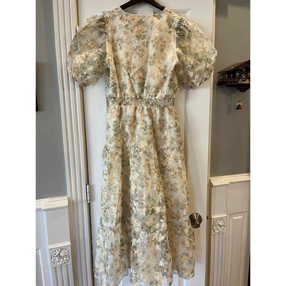 Cottage Core Peasant Farmhouse Dress Women Small Smocked Modest Traditional - Picture 4 of 12